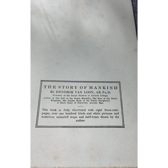 The Story of Mankind by HENDRIK VAN LOON (1922) 1st Edition, Third Printing - Picture 8 of 15